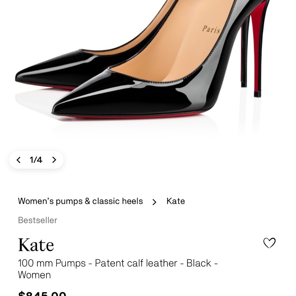 Christian Louboutin Black Patent Heels Signature Red Sole